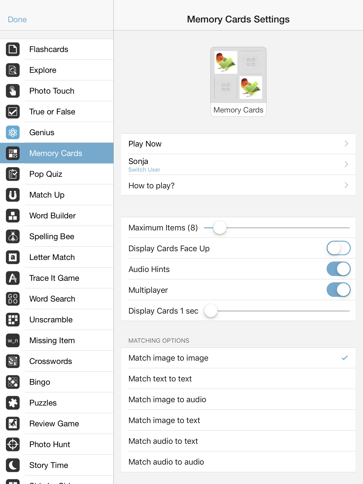 Memory Cards — Bitsboard | Flashcards & Mini-Games for Personalized Learning Screenshot