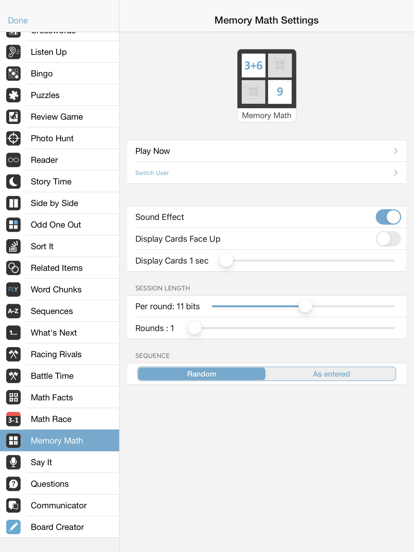 Memory Math — Bitsboard | Flashcards & Mini-Games for Personalized Learning Screenshot