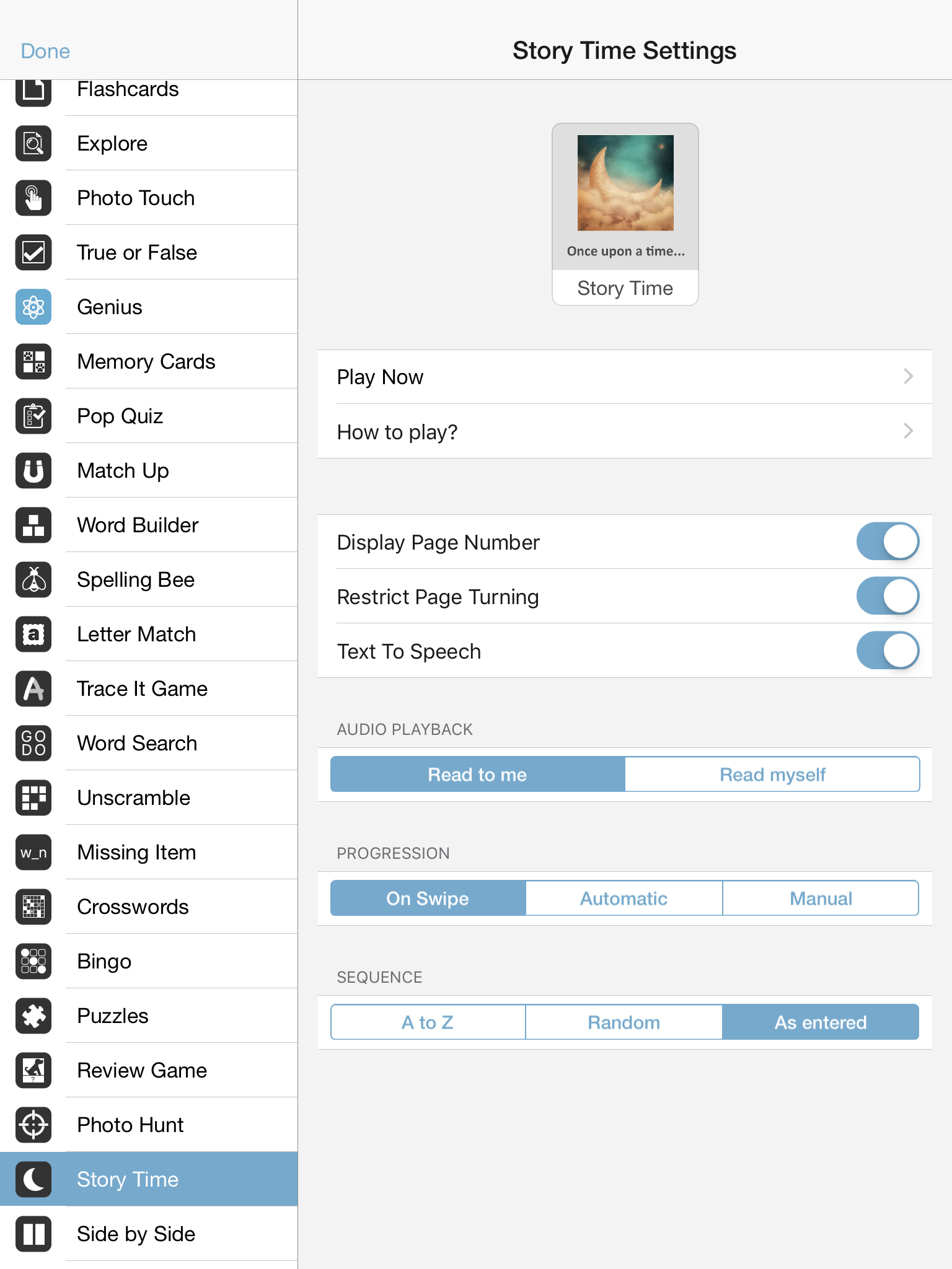 Story Time — Bitsboard | Flashcards & Mini-Games for Personalized Learning Screenshot